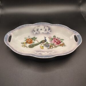 Floral Peacock Decorative Dish